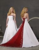 Ombro floral vestido longo branco e vermelho Ref:XL11052728