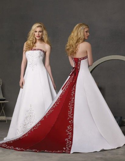 vestido branco e vermelho